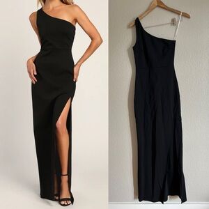 Good Times Only Black One-Shoulder Maxi Dress